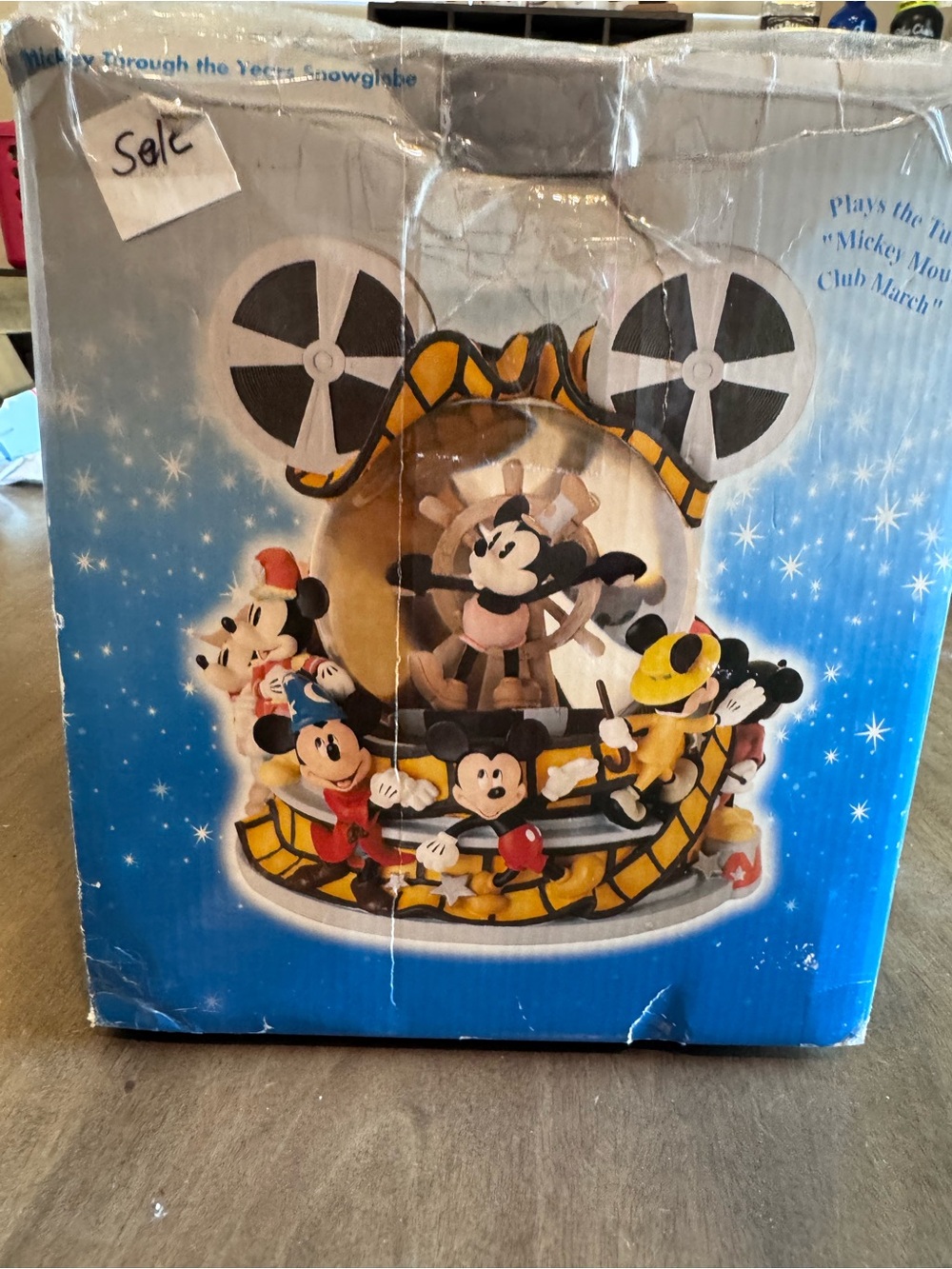 Vintage Disney Store Disney Mickey Through The Years Snow-globe #95523 In Box
